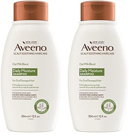 Aveeno Oat Milk Blend Moisturizing Shampoo 12oz Pack of 2 - Ultra Hydrating Formula for Dry Damaged Hair - Sulfate Free