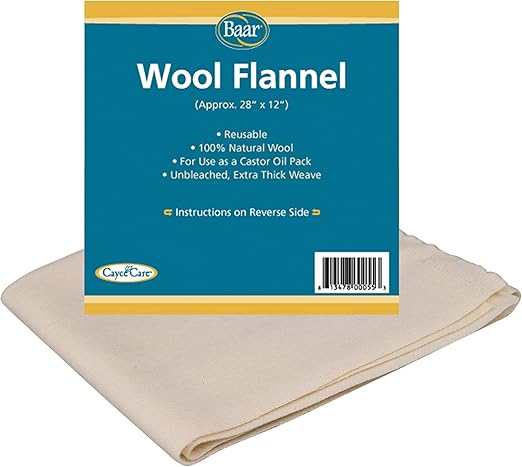 Baar Products - Wool Flannel for Castor Oil packs 1 pkt [Health and Beauty]