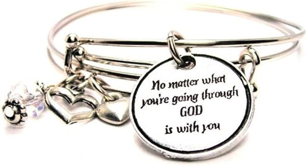 No Matter What You re Going Through God Is with You Bangle Charm Bracelets