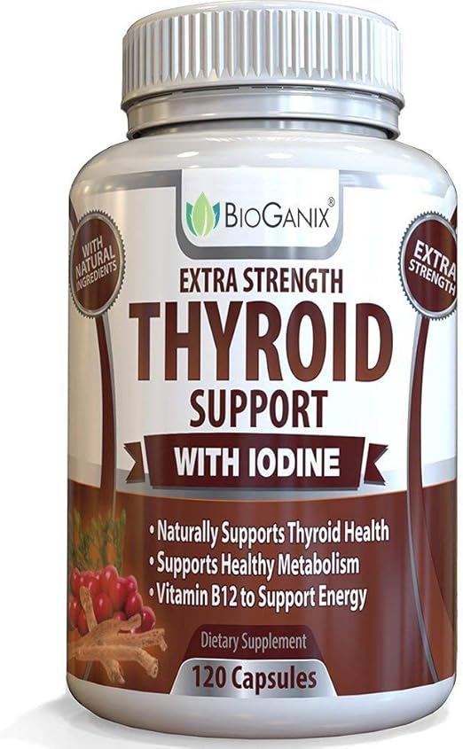 Best Thyroid Support Complex Supplement (120 Caps) #1 Helper for Overactive/ Underactive Thyroid + Boosts Energy & Metabolism – With Iodine, B12, Magnesium, Kelp Plus Other Raw Herbs & Vitamins