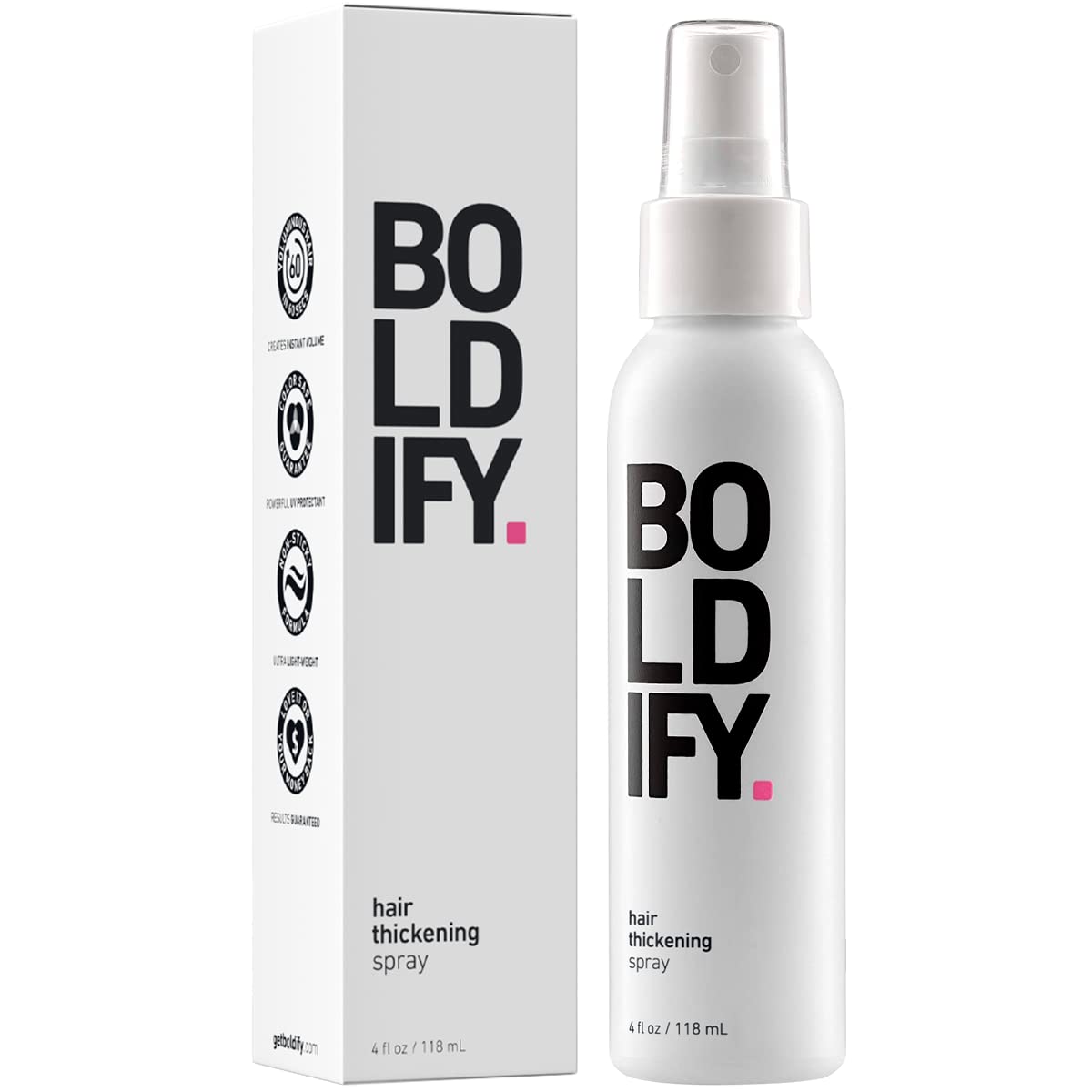 BOLDIFY Hair Thickening Spray Hair Volumizer + Texture Spray Hair for Men and Women - 4 Fl.Oz (118ml)