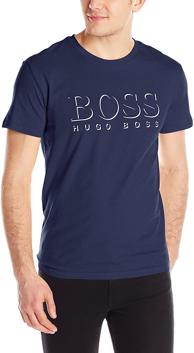 BOSS HUGO BOSS Men s UPF 50+ Swim Shirt, Dark Blue, Medium