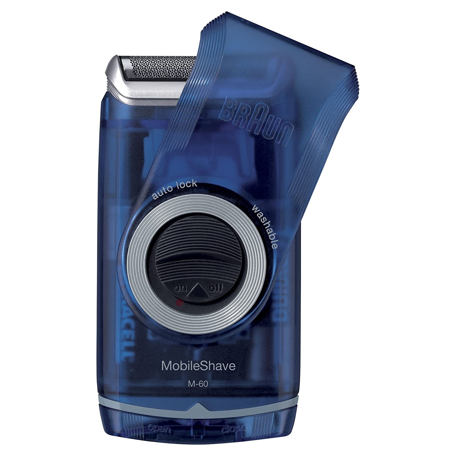 Braun Electric Razor for Men, M60b Mobile Electric Foil Shaver, Washable - Blue