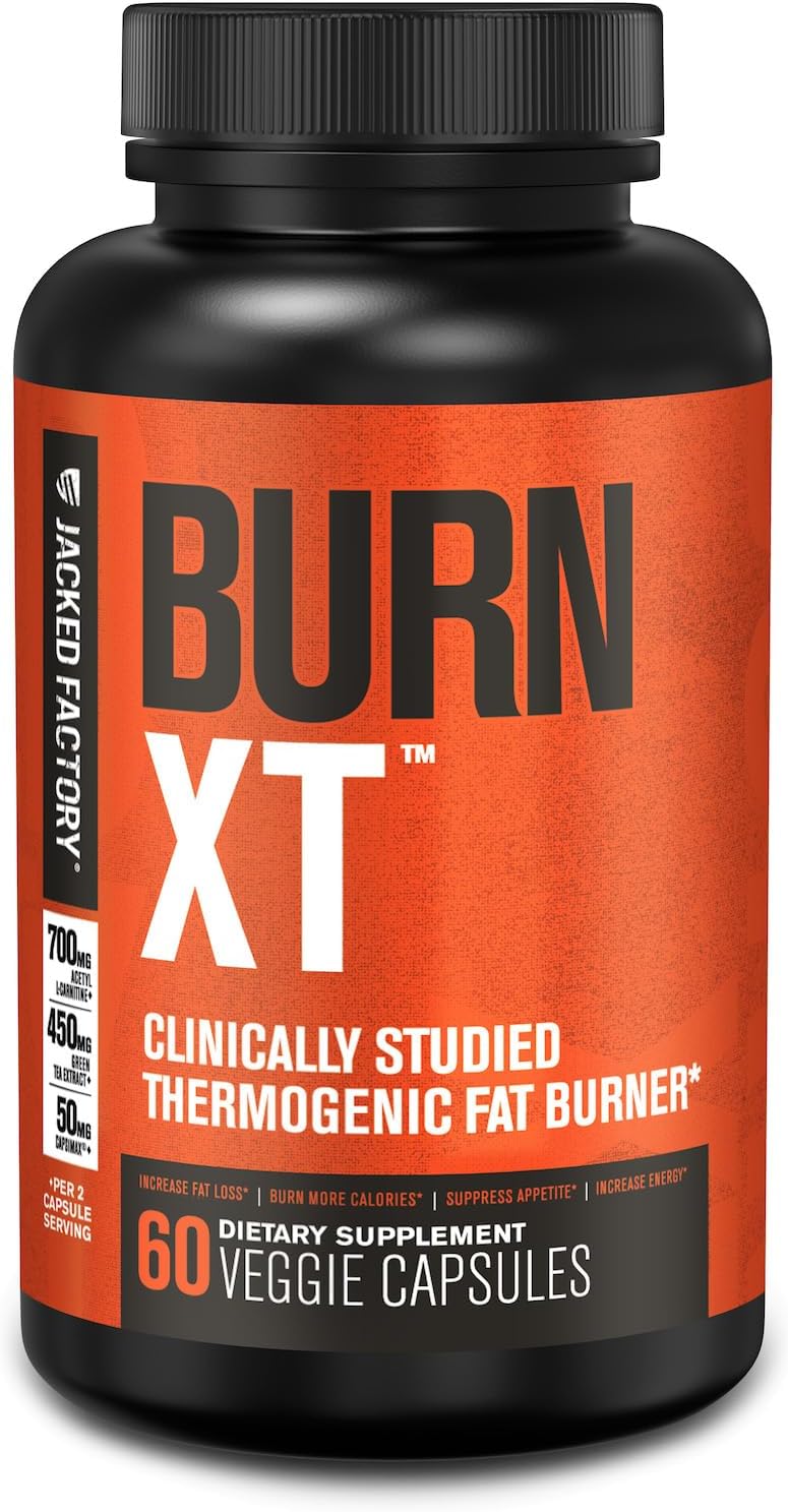 BURN-XT Thermogenic Fat Burner - Weight Loss Supplement, Appetite Suppressant, & Energy Booster - Premium Fat Burning Acetyl L-Carnitine, Green Tea Extract, & More - 60 Natural Veggie Pills