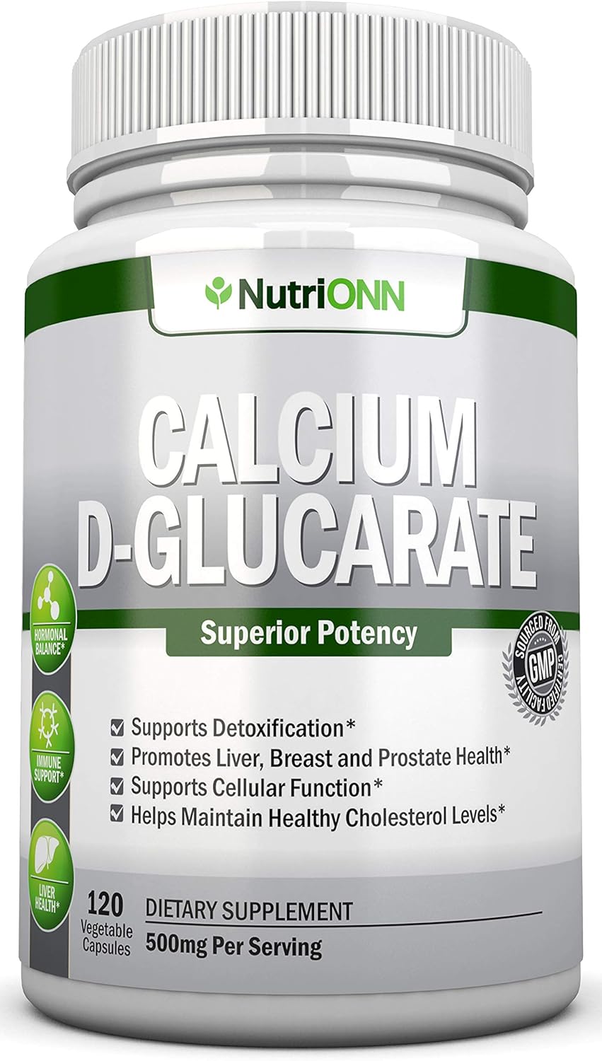 Calcium D-Glucarate - 500mg - 120 Vegetable Capsules Helps with Prostate, Breast & Colon Health 120 vCaps