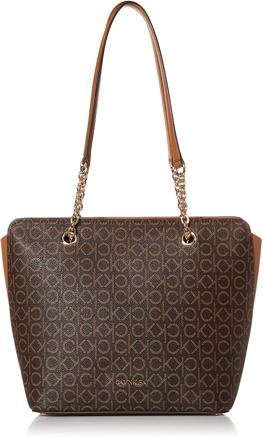 Calvin Klein Hailey Signature Top Zip Chain Tote