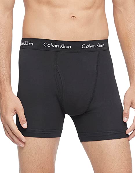 Calvin Klein Men s, Underwear Boxer Briefs, 3 Pack Cotton Stretch, Black, Medium