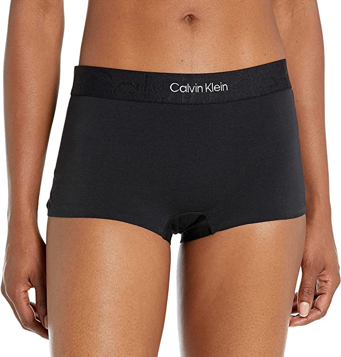 Calvin Klein Women's Embossed Icon Boxer Short - Black