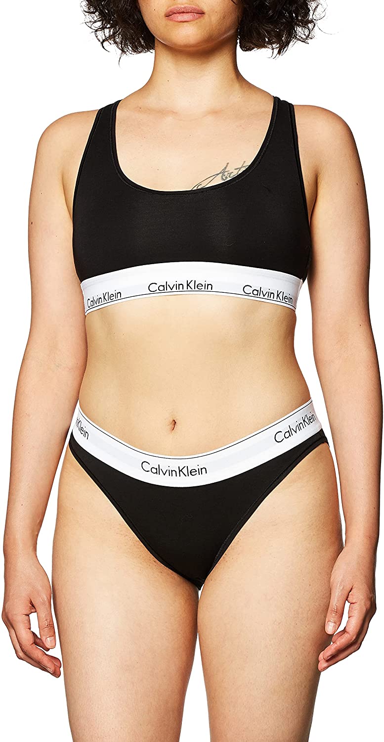 Calvin Klein Women's Modern Cotton Bralette and Bikini Set- Large