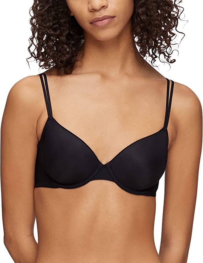 Calvin Klein Women's Sheer Marquisette Lightly Lined Demi Bra - Black
