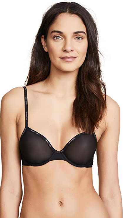 Calvin Klein Women's Sheer Marquisette Unlined Demi Bra - Black