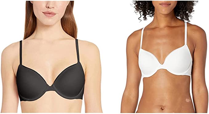 Calvin Klein Women’s Constant Convertible Strap Lightly Lined Demi Bra - Black & White