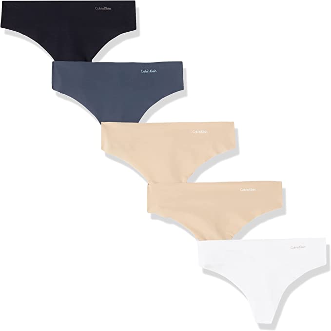 Calvin Klein Women’s Invisibles Seamless Thong Panties, Multipack