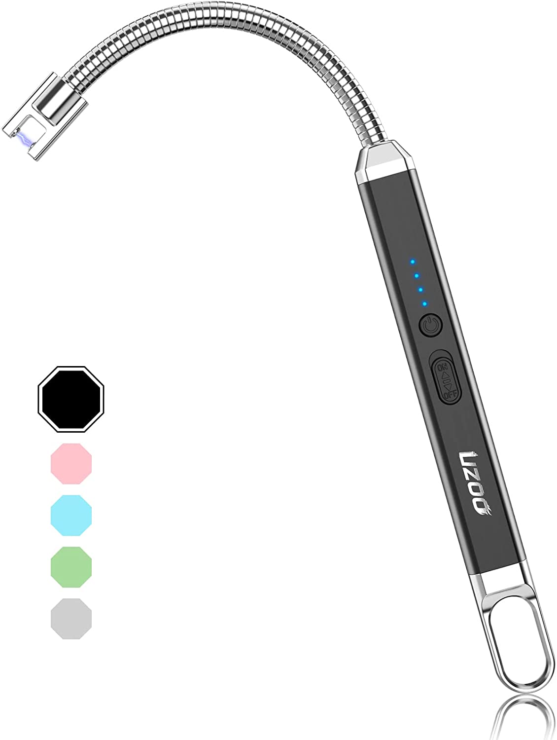 Candle Lighter, USB Electric Rechargeable Arc Lighter with LED Display or Candle Aromatherapy Camping BBQ Gas Stoves - Black