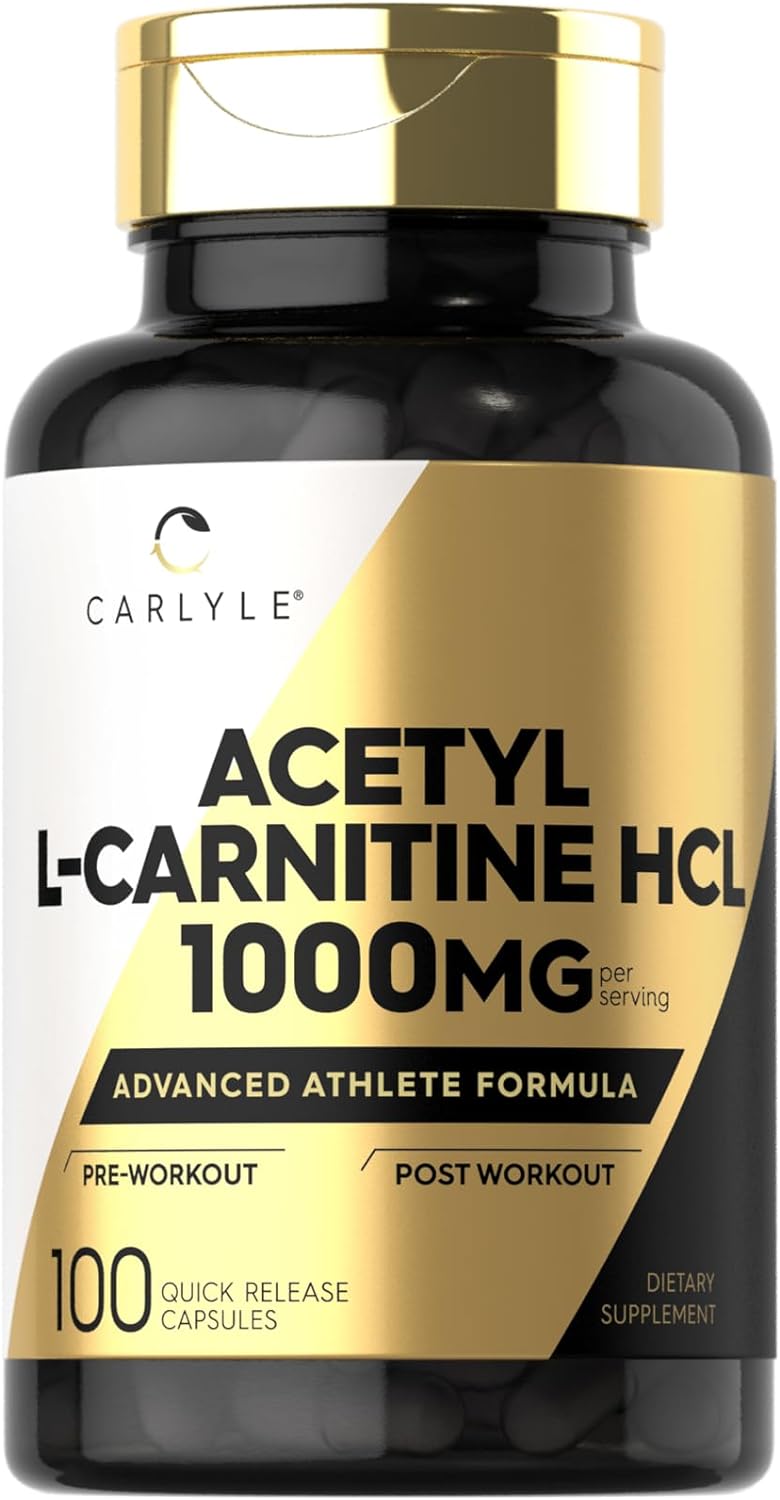 Carlyle Acetyl L-Carnitine 1000mg Capsules for Weight Loss & Fat Metabolism 100 Caps