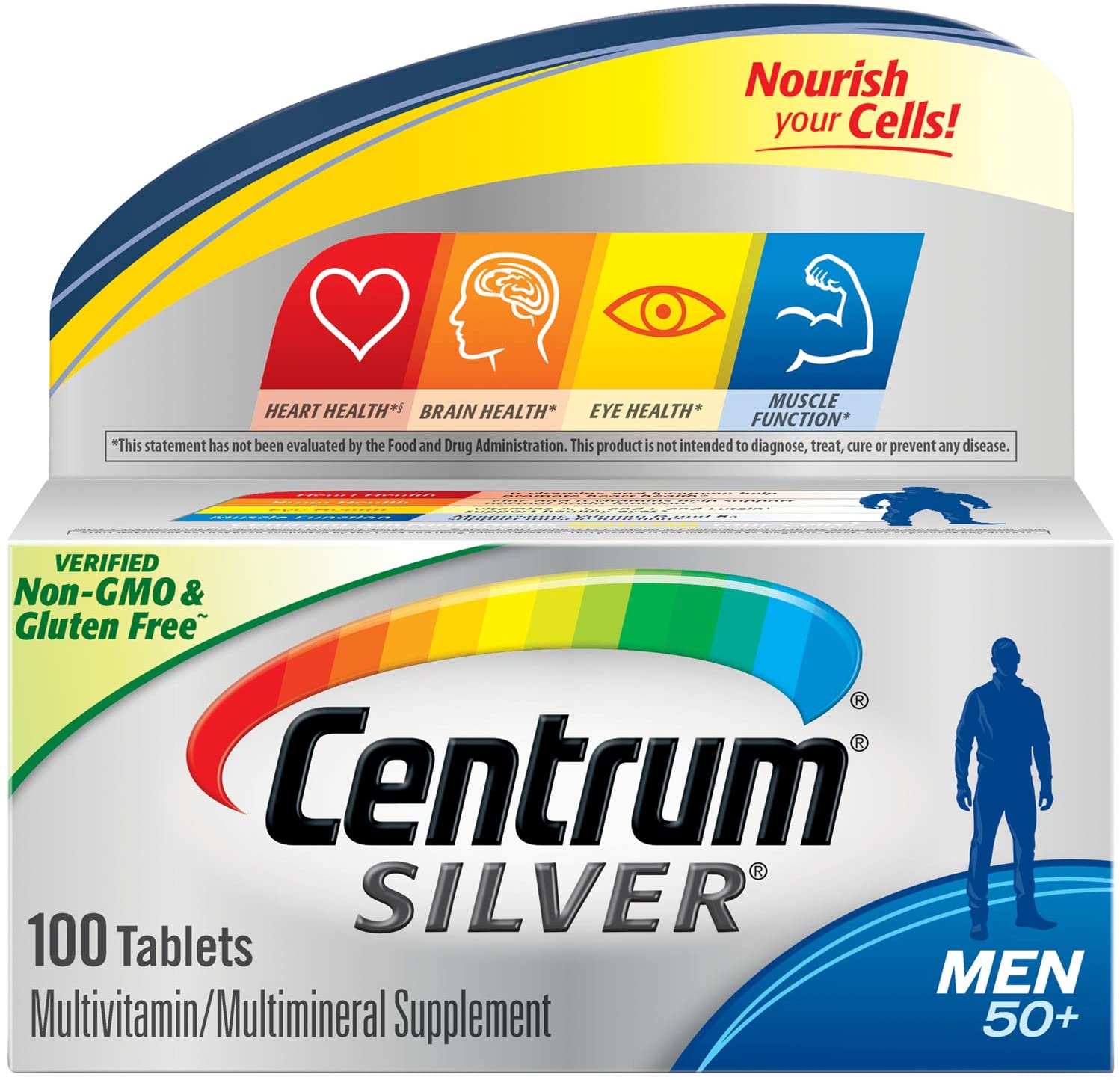 Centrum Silver Men s 50+ Multivitamin/Multimineral Supplement with Vitamin D3, B Vitamins and Zinc - 100 Count