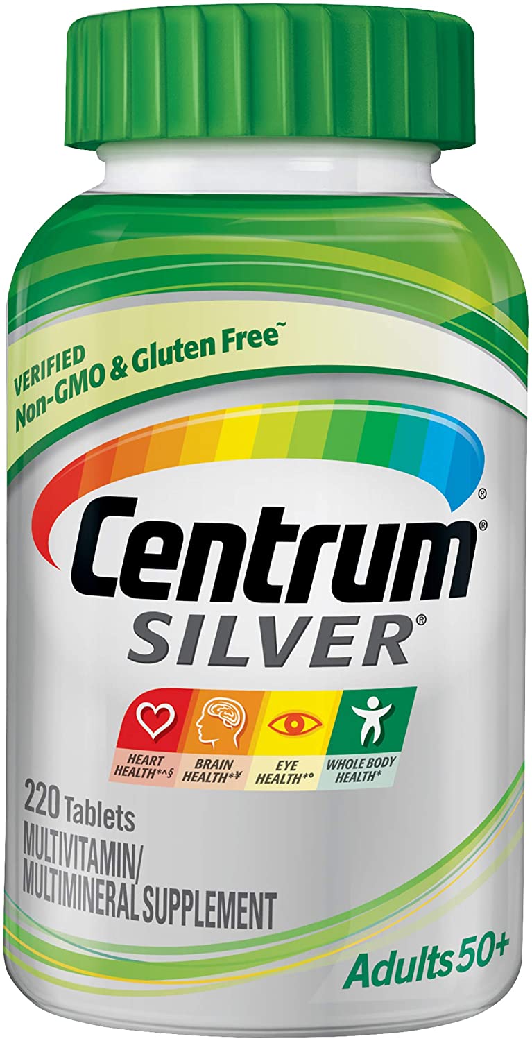 Centrum Silver Multivitamin for Adults 50 Plus, Multivitamin/Multimineral Supplement with Vitamin D3, B Vitamins, Calcium and Antioxidants - 220 Count