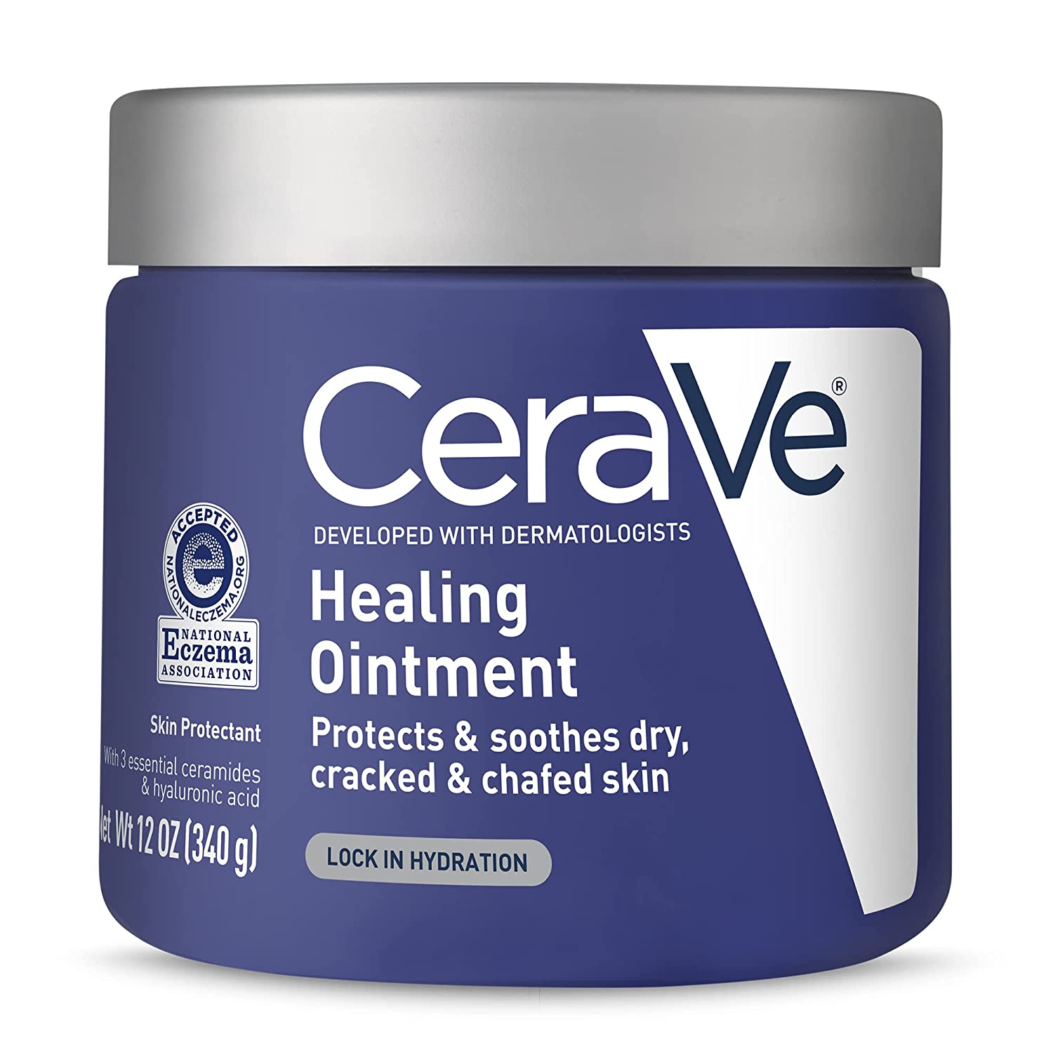 CeraVe Healing Ointment | Hydrating Skin Protectant with Petrolatum, Hyaluronic Acid & Ceramides | Face & Body Repair for Dry, Cracked Skin | Fragrance-Free, Lanolin-Free | 12 oz
