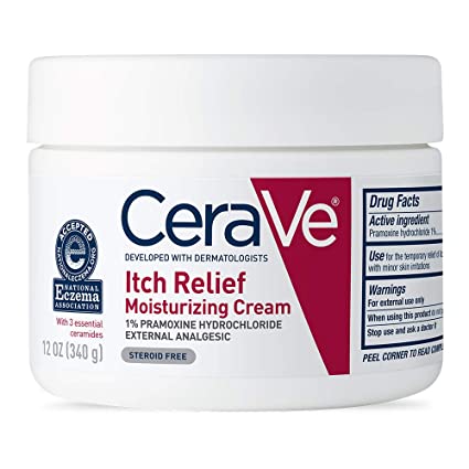 CeraVe Moisturizing Cream for Dry Skin Relief | Fragrance-Free Cream with Pramoxine for Itch Relief | 12 oz
