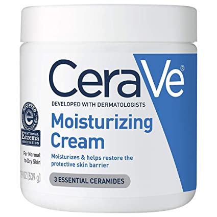 CeraVe Moisturizing Cream | Daily Face & Body Moisturizer for Dry Skin | Hyaluronic Acid & Ceramides | Oil-Free, Fragrance-Free, Non-Comedogenic | 19 oz