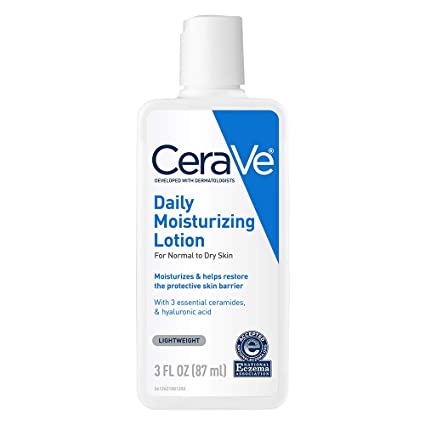CeraVe Daily Moisturizing Lotion | 3 Ounce | Face & Body Lotion for Dry Skin with Hyaluronic Acid