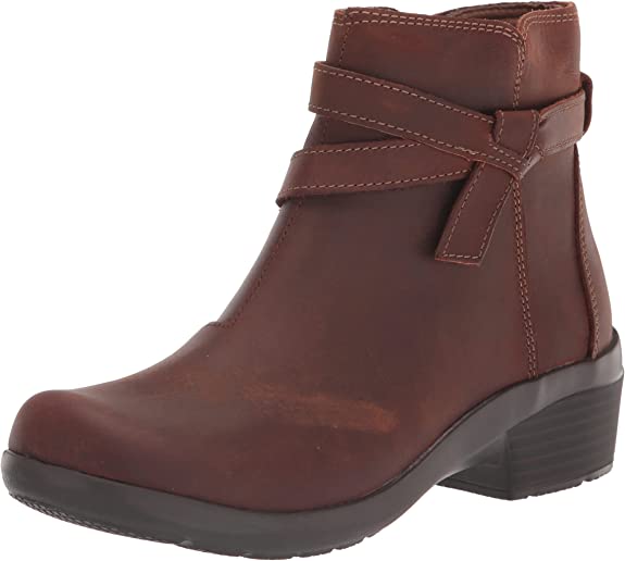 Clarks Women's Angie Spice Ankle Boot - Dark Tan Leather