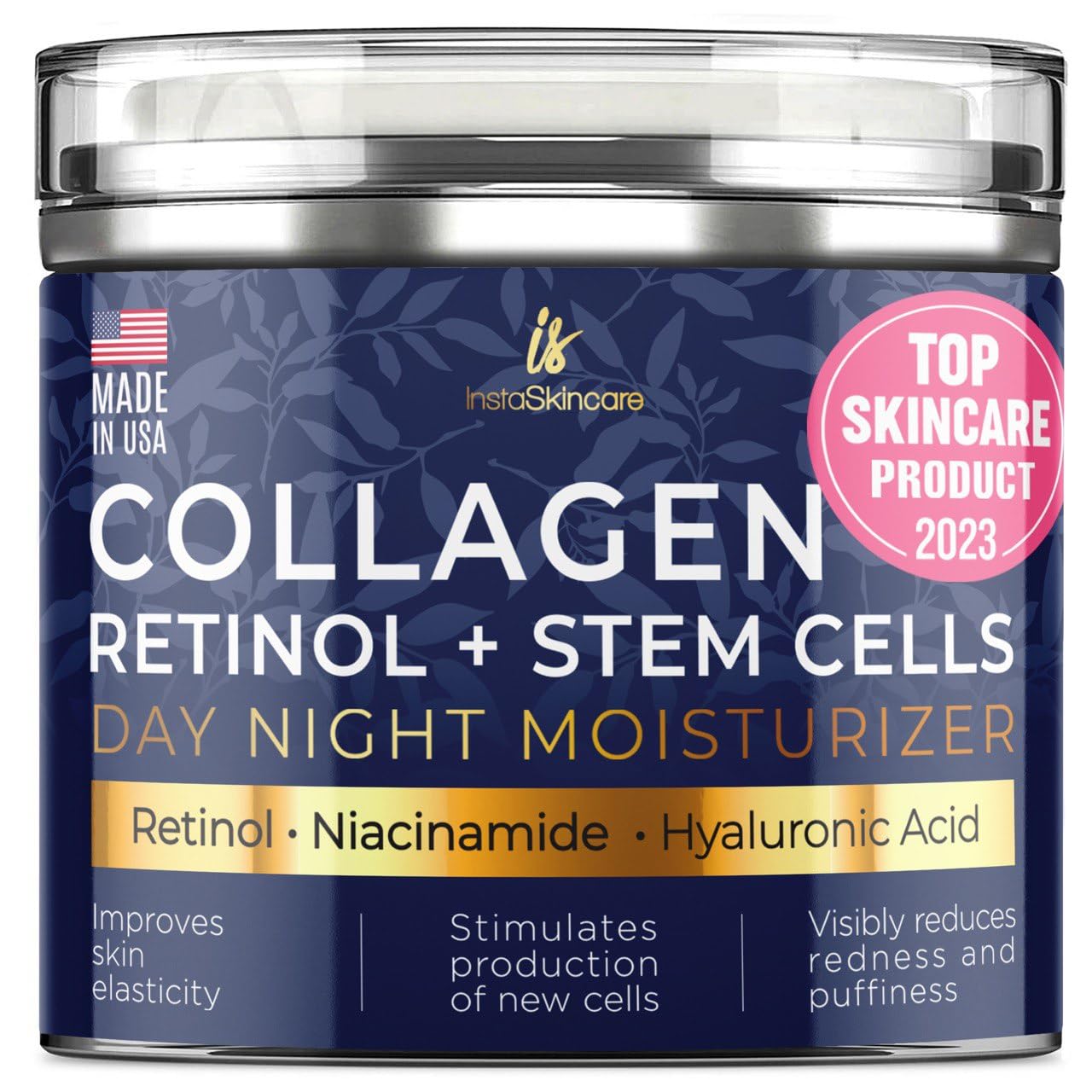 Collagen Face Cream with Airless Pump Collagen Botanical Stem Cells Cream for Skin with Retinol, Niacinamide, Hyaluronic Acid - Anti-Aging Day & Night Face 1.7Fl.Oz Cream