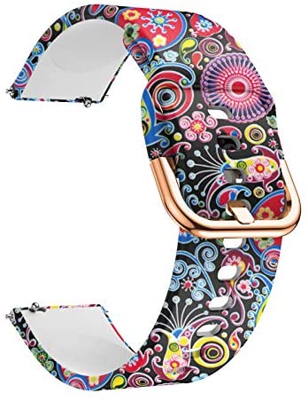 Compatible with Fossil Men's Gen 5 Carlyle Band & Fossil Women's Gen 5 Julianna Band,22mm Soft Waterproof Silicone Sport Watch Band - Jellyfish