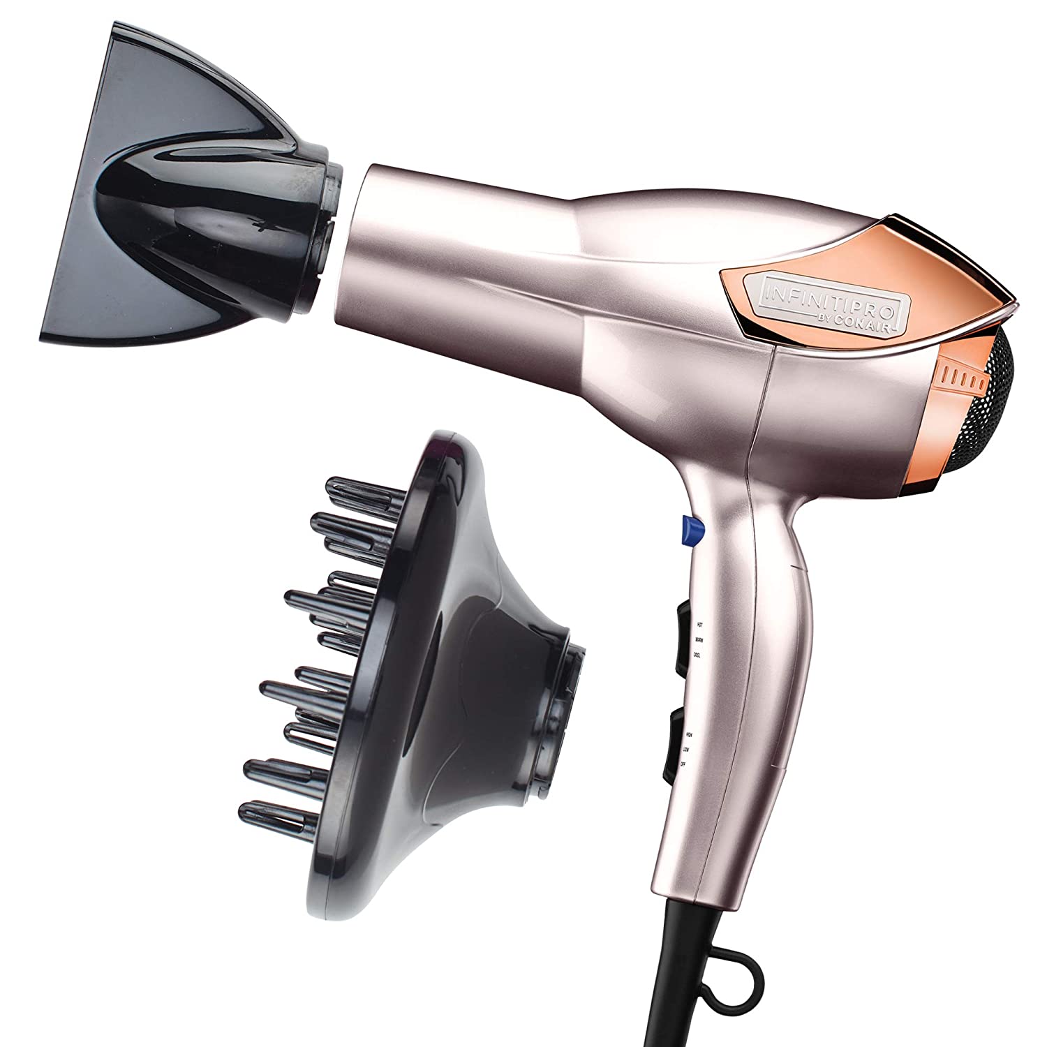 Infiniti Pro by Conair 1875 Watt Lightweight AC Motor Styling Tool and Hair Dryer, Rose Gold