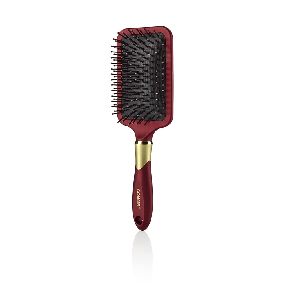 Conair Velvet Touch Paddle Brush for Thick Hair with Soft-Touch Grip & Flexible Cushion Base