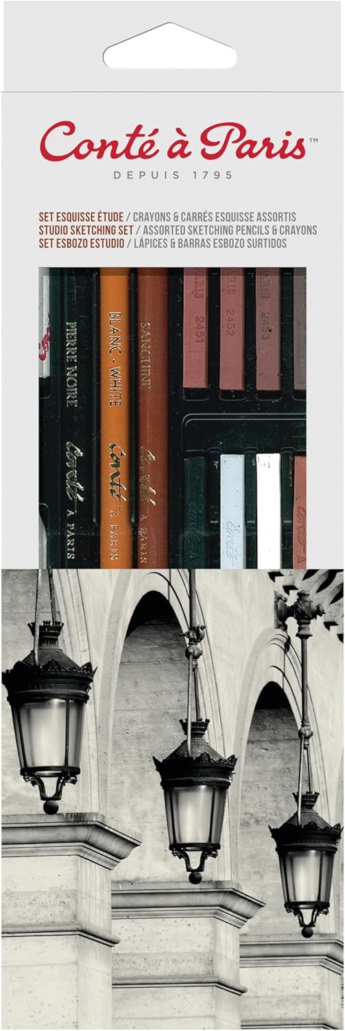 Conté à Paris Studio Sketch Set – Premium 18-Piece Imported Art Collection (Professional & Student Artists)