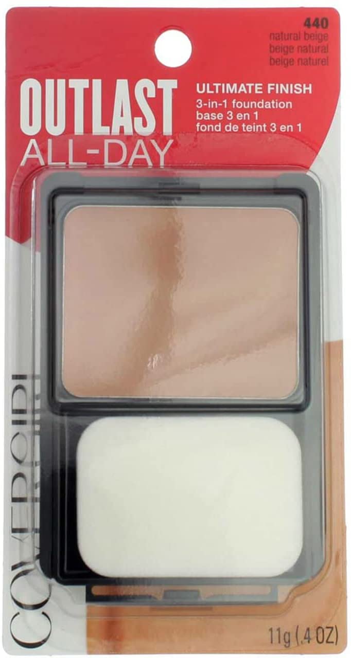 CoverGirl Ultimate Finish Liquid Powder MakeUp, Natural Beige 440, Pack of 2 - 0.4 Oz (11g)