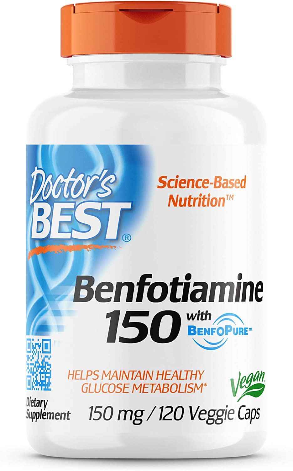Doctor s Best Benfotiamine (150 mg), Vegetable Capsules, 120-Count