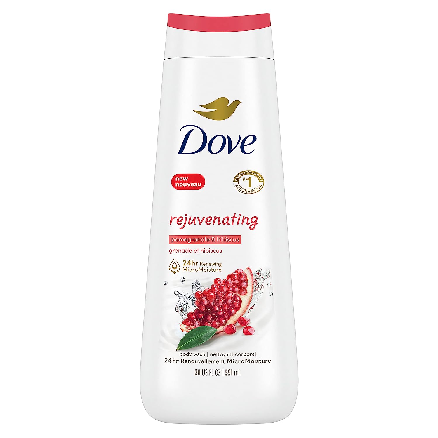 Dove Rejuvenating Pomegranate & Hibiscus Body Wash: Renewed & Healthy Skin with 24hr MicroMoisture - 20 oz