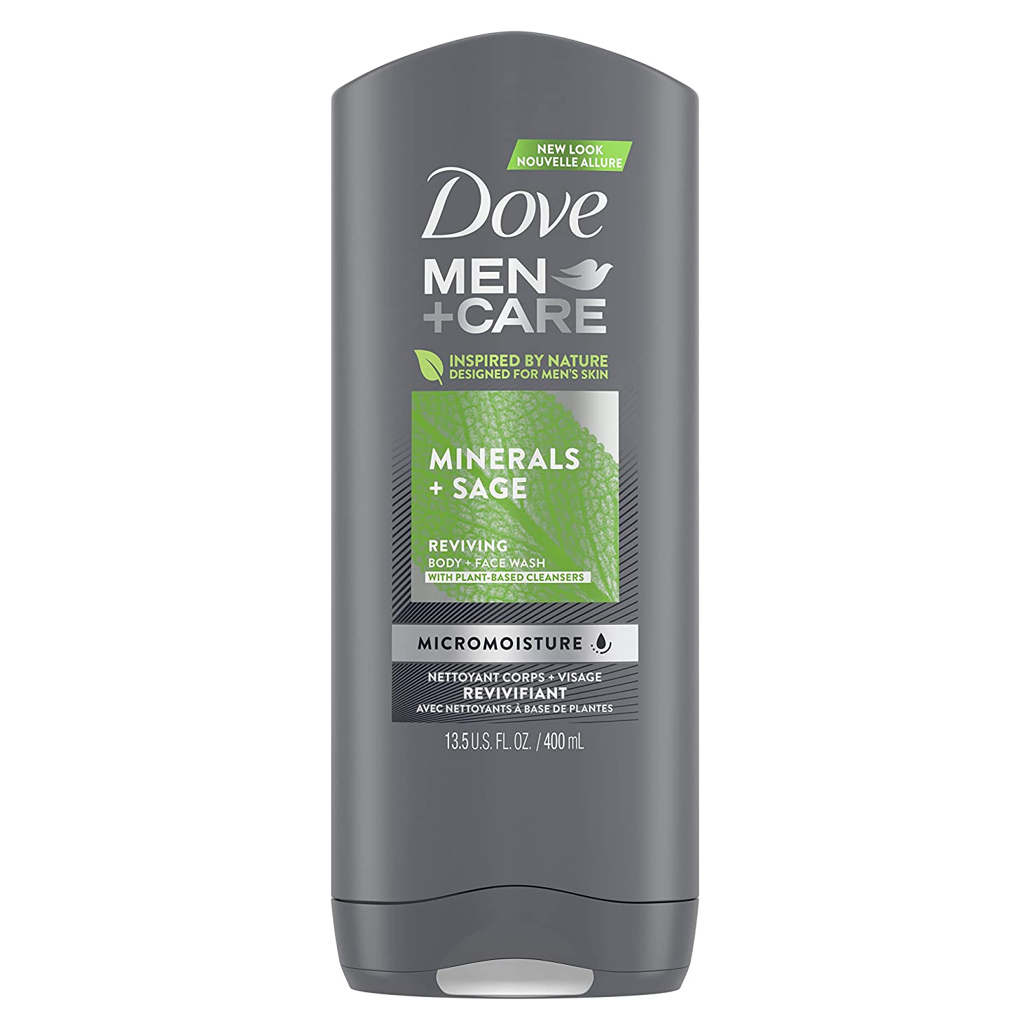 DOVE MEN + CARE Elements Body Wash for Healthier, Stronger Skin Mineral+Sage - 13.5 Fl.Oz (400ml)