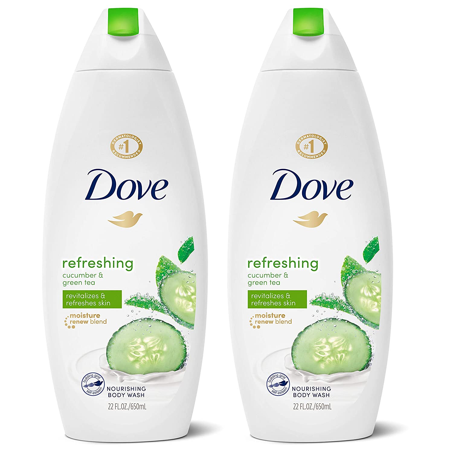 Dove Refreshing Body Wash Revitalizes and Refreshes Skin,2 Ct -  22 Fl. Oz (650ml)