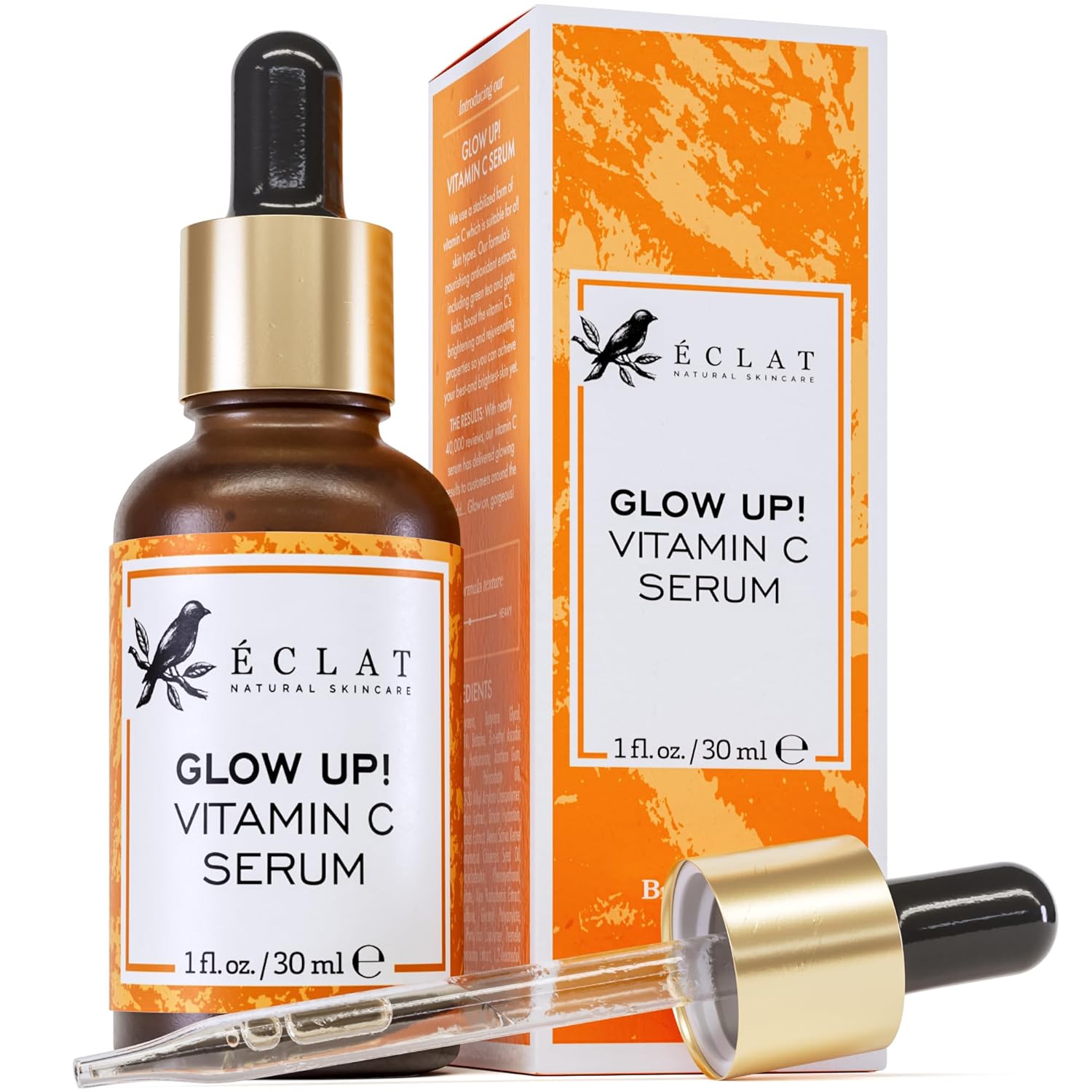Eclat Skincare Vitamin C Serum 1 Fl Oz – Imported Anti-Aging & Skin Brightening Serum for Face with Hyaluronic Acid, Ferulic Acid & Vitamin E (For Dark Spots & Youthful Glow)