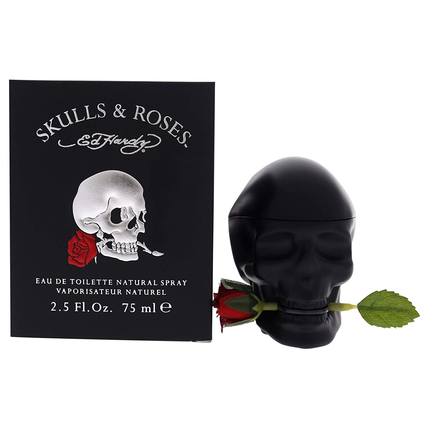 Ed Hardy Men's Cologne Fragrance Spray Skulls and Roses, Eau De Toilette - 2.5 Fl.Oz (75ml)