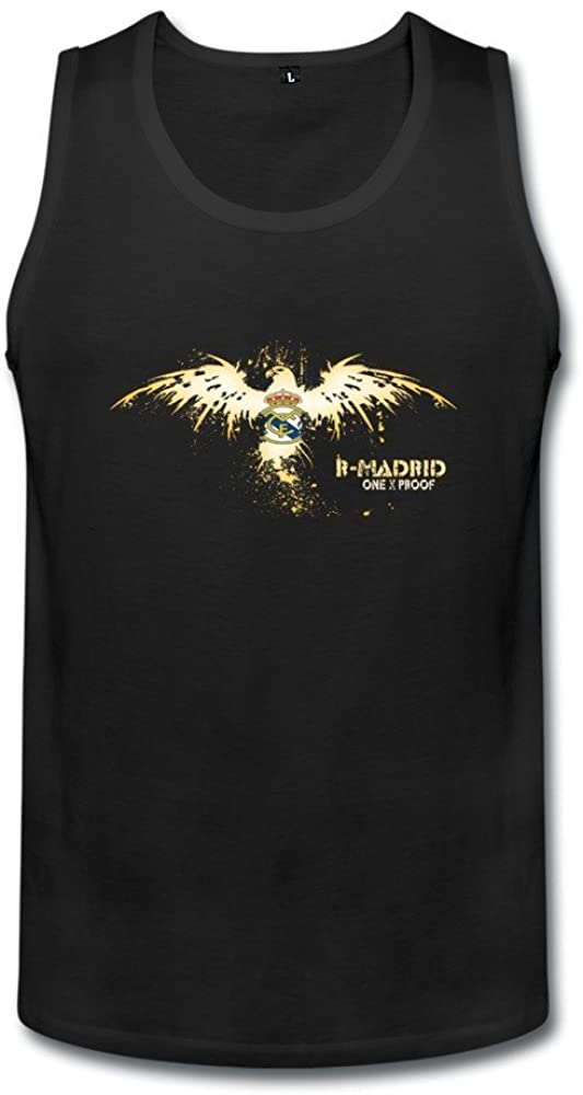 EnHui Adult Real Madrid Logo Brand New Tank Top T-Shirt, Black, XXL