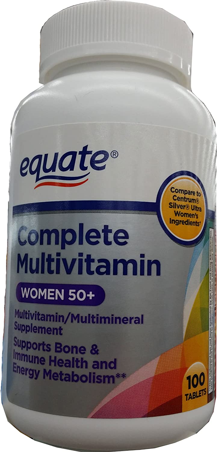 Equate Complete Multivitamin Women 50+, Promotes Healthy Aging for Women 50+ - 100 Tablets