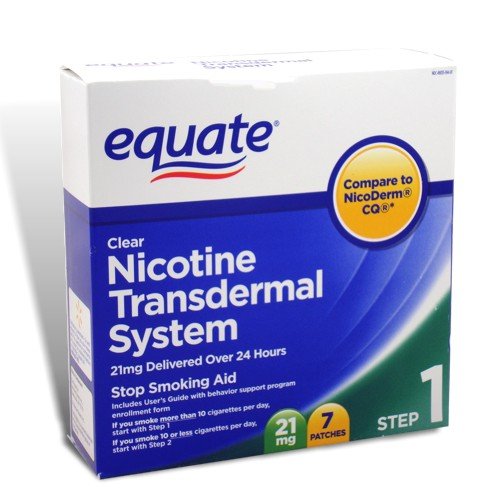 Equate - Step One, Nicotine Transdermal System, Stop Smoking Aid, 21 mg, 7 Patches