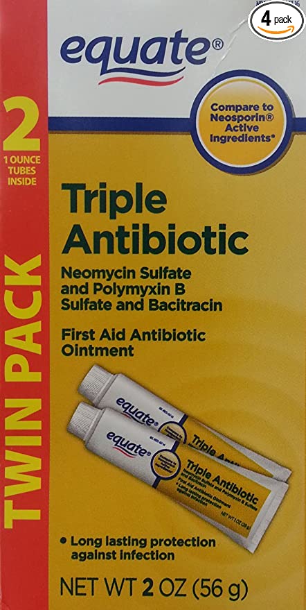 Equate Triple Antibiotic First Aid Ointment, 1 Oz Tubes (4 Tubes)