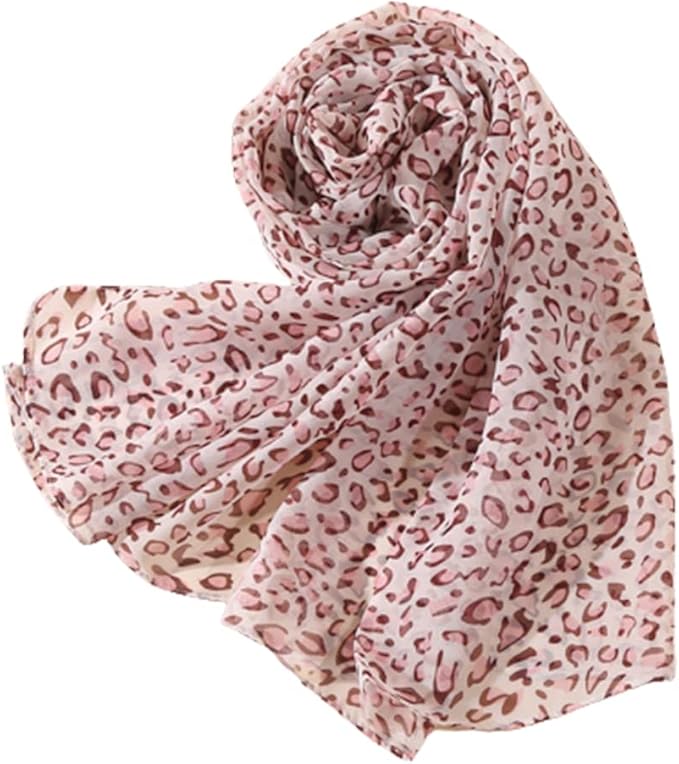 Leopard Printed Chiffon Hijab - Lightweight Muslim Headscarf