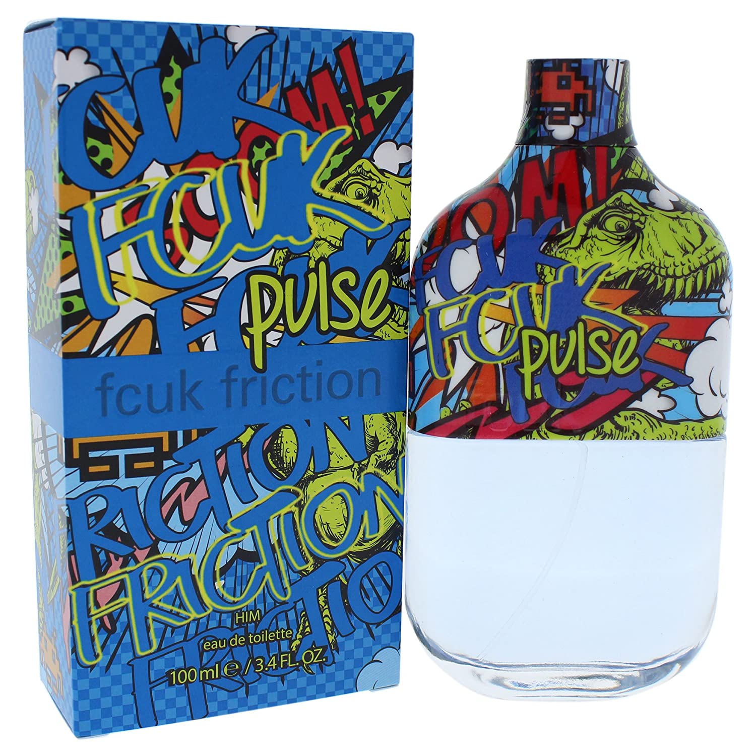 FCUK Friction Pulse Eau De Toilette Spray for Men - 3.4 Fl.Oz (100ml)