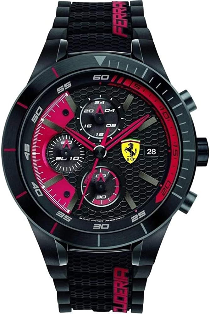 Ferrari Men's 0830260 REDREV EVO Analog Display Quartz Black Watch