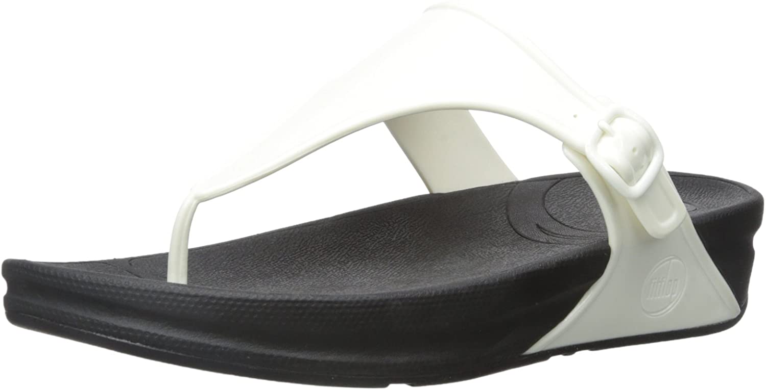 FitFlop Women s Superjelly Rubber Flip Flops Jelly Sandal, All Black, 7 M US
