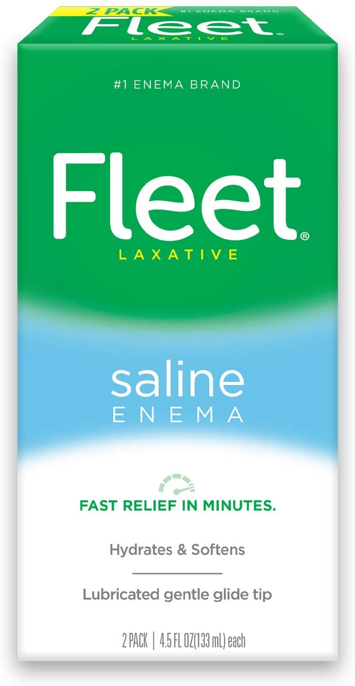 Fleet Laxative Saline Enema for Adult Constipation, 2 Bottles- 4.5 Fl Oz Each (133ml)