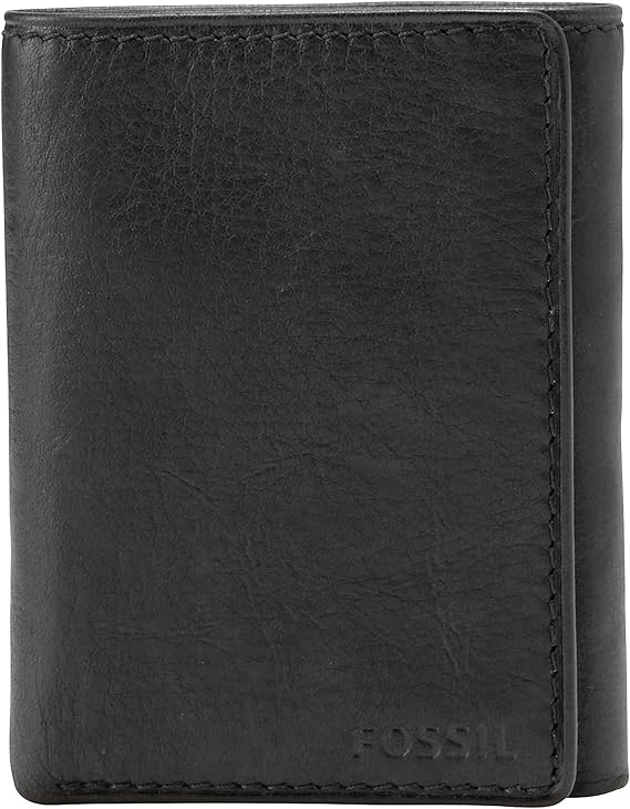 Fossil Ingram Leather Trifold Wallet in Black