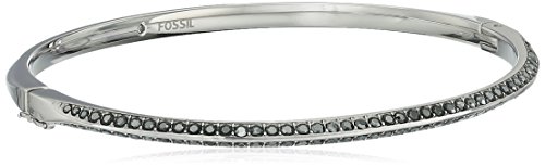 Fossil Oval Pave Silver Bangle Bracelet - Silver