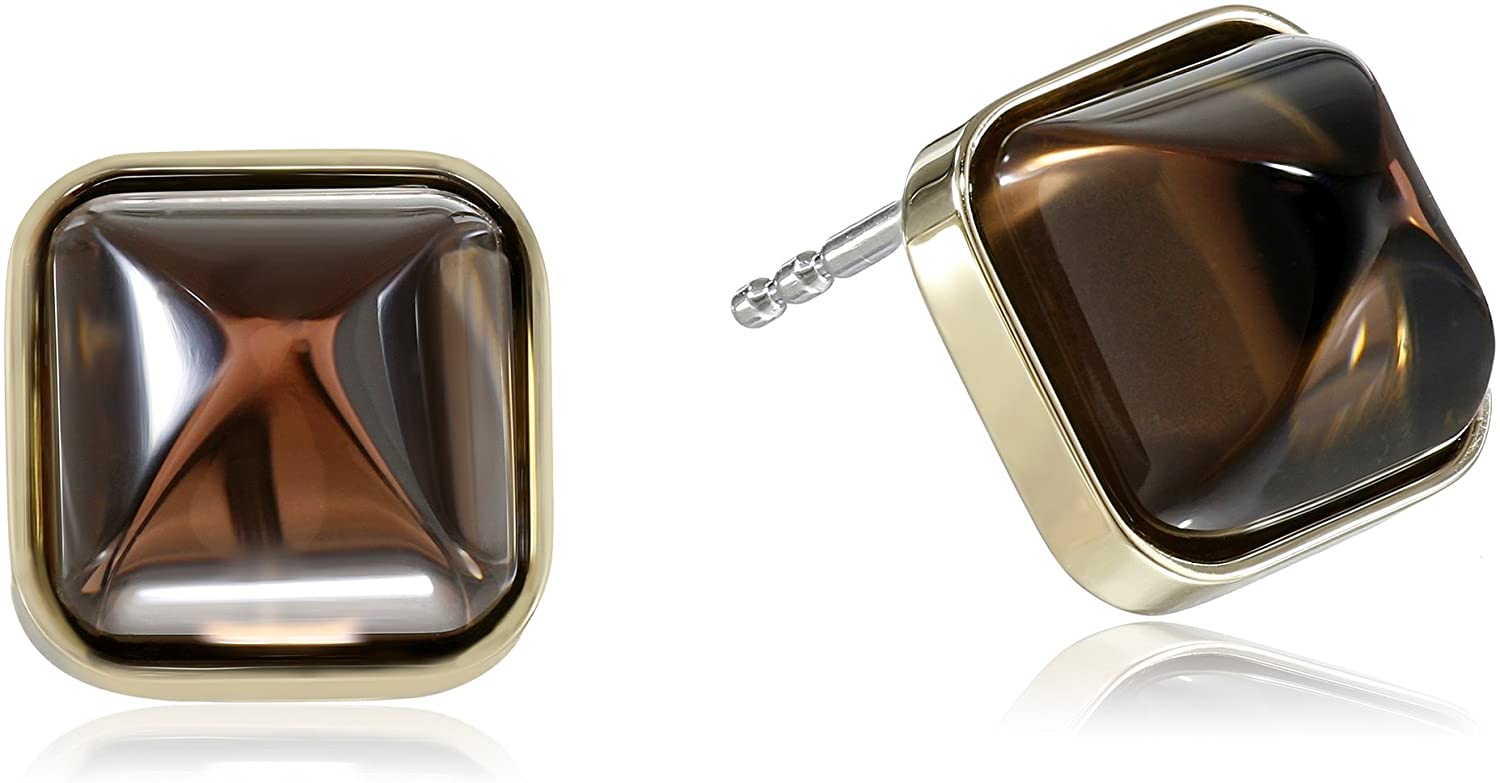 Fossil Pyramid Stud Earrings